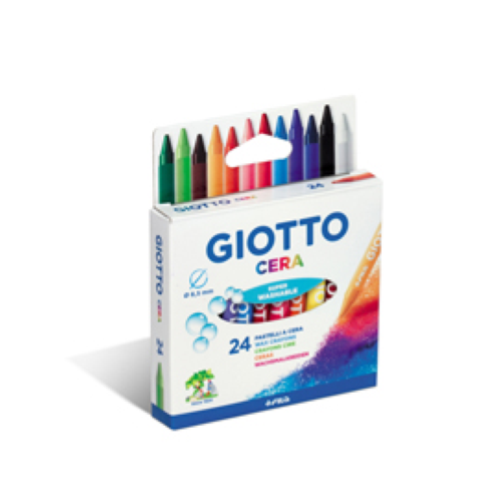 GIOTTO CERA PASTELLI A CERA 8.5 mm COLORI ASSORTITI CONF 24 pz.